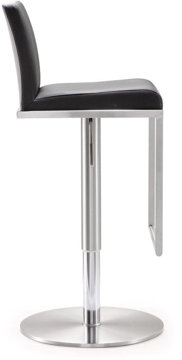 TOV Furniture Amalfi Black Stainless Steel Adjustable Barstool