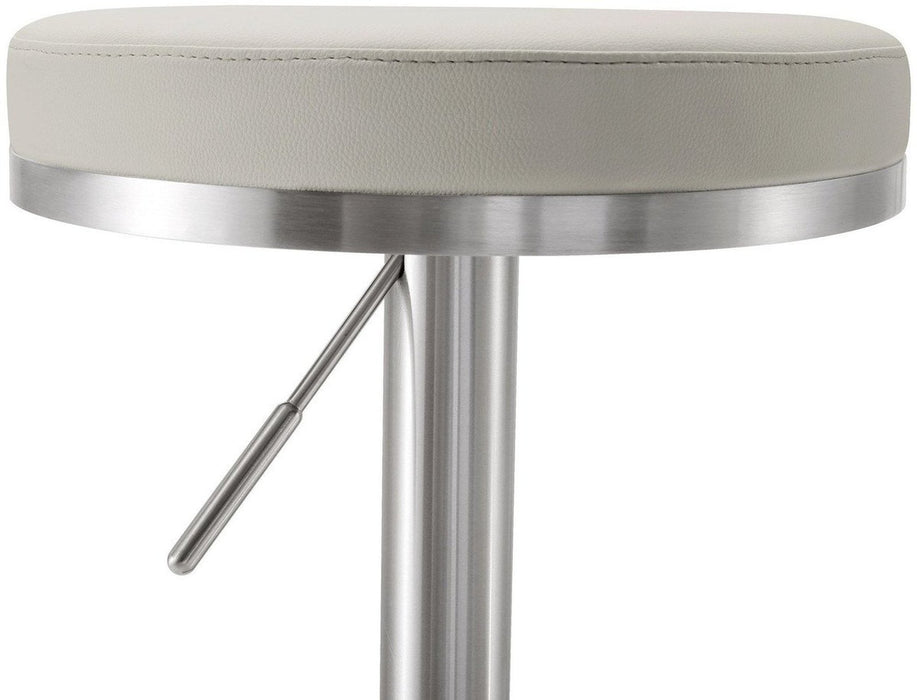TOV Furniture Fano Light Grey Stainless Steel Barstool