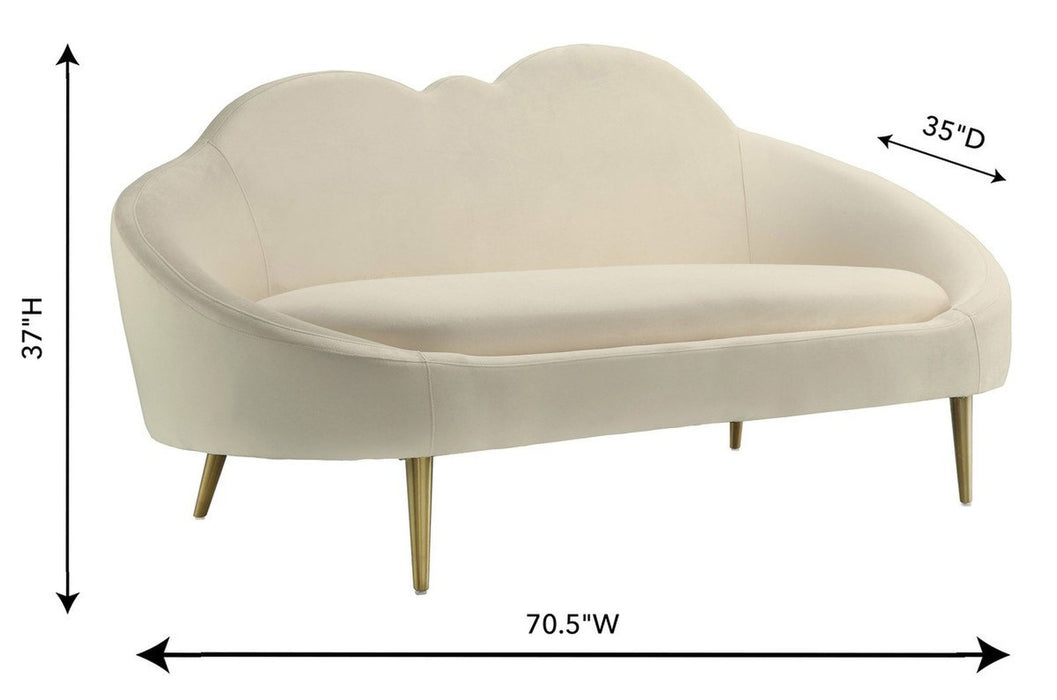 TOV Furniture Cloud Cream Velvet Settee