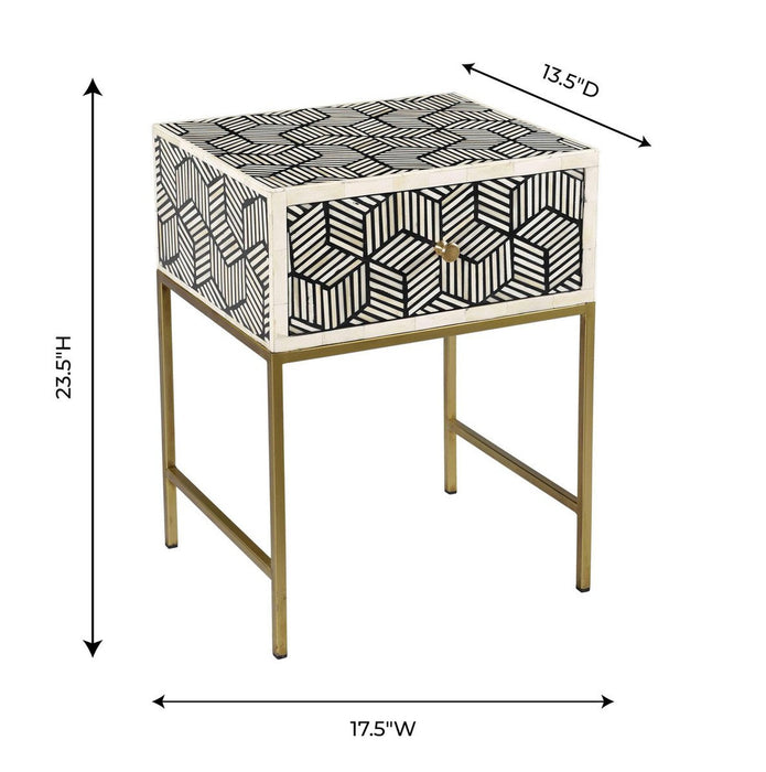 TOV Furniture Bone Inlay Side Table