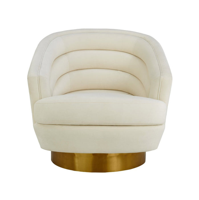TOV Furniture Canyon Cream Velvet Swivel Chair