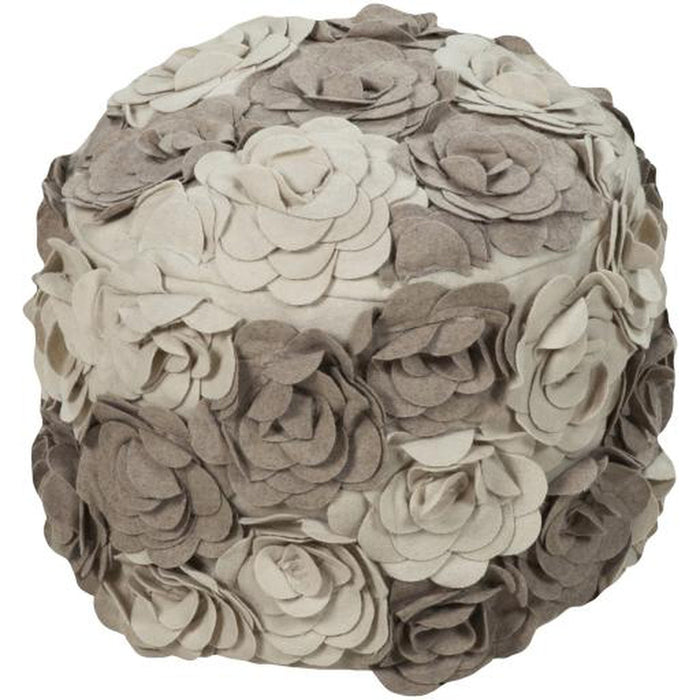 Surya Felted Floral Pouf