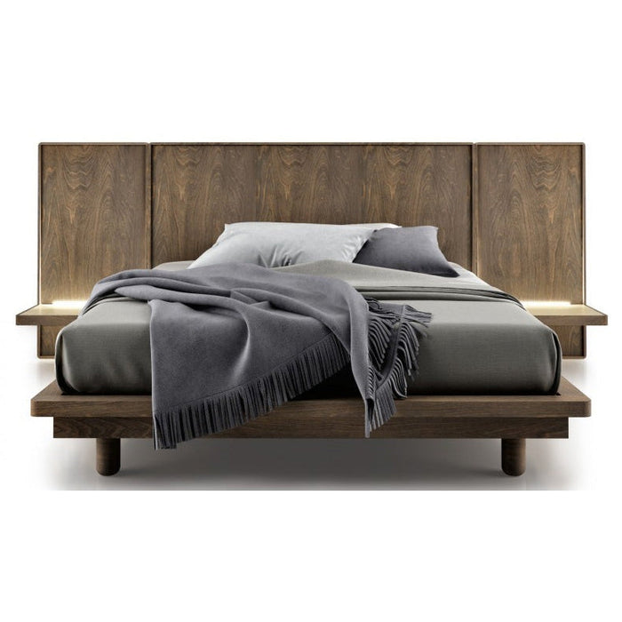 Huppe Surface Bed with Long Headboard ‐ Shelves